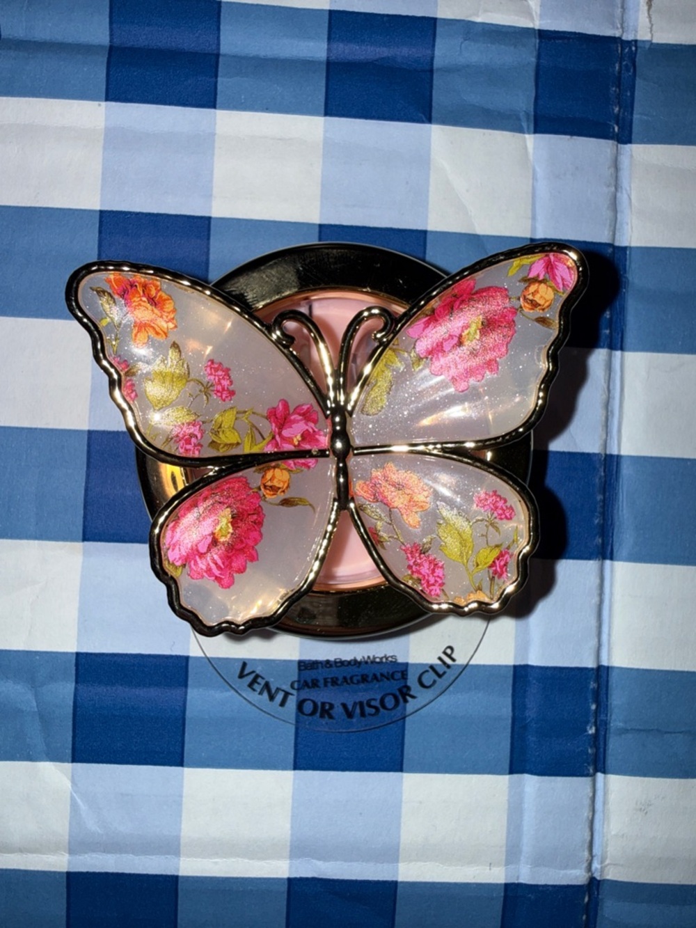 Butterfly car vent and visor clip